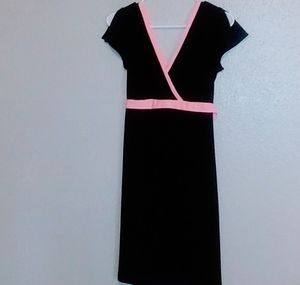 NWOT Yves Cossette Black and Pink Dress